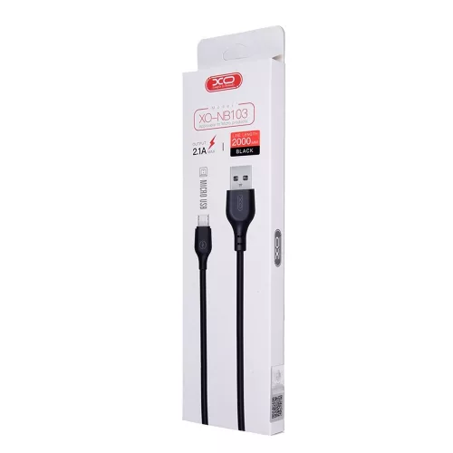 Cablu de date si incarcare XO NB103, USB to Type C, 2 metri, 2.1A, negru