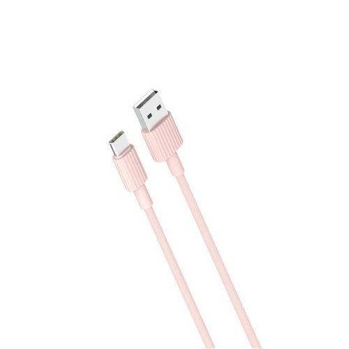 Cablu de date si incarcare Type C XO NB156, 1 metru, 2.4A, roz