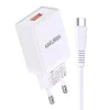 Incarcator casa Kakusiga KSC-781, cablu USB-C inclus, 18W, 2.4A, 1xUSB-A, QC 3.0, albe