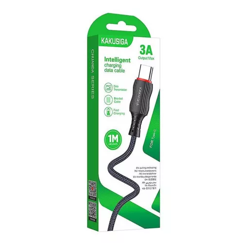 Cablu de date si incarcare USB to Lightning (iPhone) Kakusiga KSC-807, 2.4A, 1 metru, negru