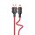 Cablu de date si incarcare USB to Lightning (iPhone) Kakusiga KSC-807, 2.4A, 1 metru, negru/rosu