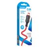 Cablu de date si incarcare USB to Lightning (iPhone) Kakusiga KSC-807, 2.4A, 1 metru, negru/rosu