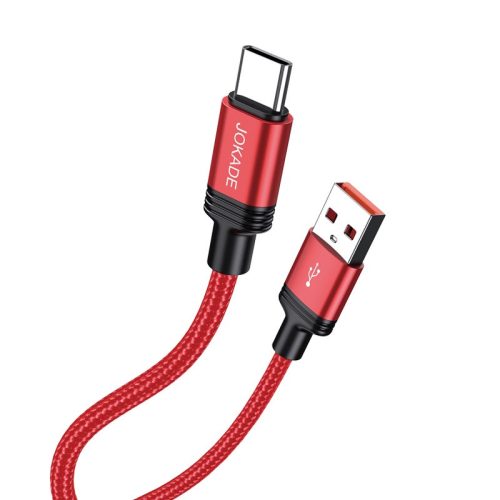 Cablu de date si incarcare JOKADE JA034, USB to Type C, 1 metru, 5A max, negru/rosu
