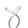 Cablu de date si incarcare MicroUSB Borofone BX25, 1 metru, 2.4A, alb/gri