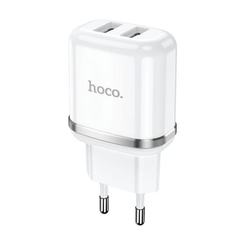 Incarcator casa Hoco N4 Dual USB, 12W, 2.4A, alb