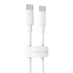 Cablu Date si Incarcare USB Type-C la USB Type-C Borofone BX44, 2 m, 5A, 100W, Alb