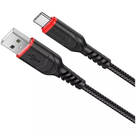   Cablu de date si incarcare Hoco X59, USB to Type-C, 3A, 1 metru, negru