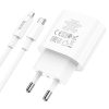 Incarcator casa Hoco C94A, 1 x USB-C PD 20W/3A, cablu Lightning inclus, incarcare rapida, albe