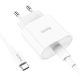 Incarcator casa Hoco C94A, 1 x USB-C PD 20W/3A, cablu Type-C inclus, incarcare rapida, albe
