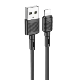   Cablu de date si incarcare Hoco X83, USB to Lightning, 2.4A, 1 metru, negru