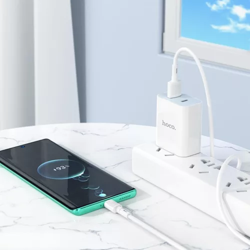 Cablu date si Incarcare Hoco X83, USB to Type-C (USB-C), 1 metru, 60W/3A, alb