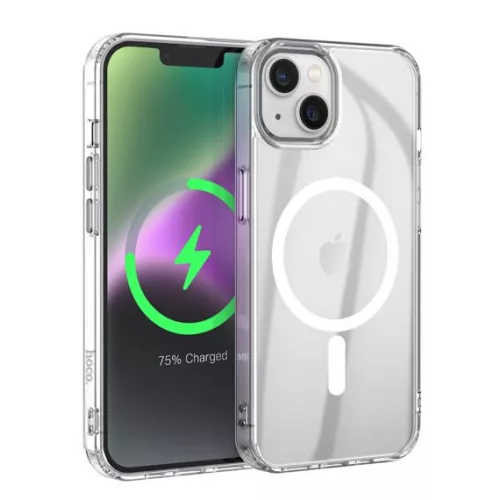 Husa protectie Apple iPhone 14, Hoco Premium Magsafe TPU, ShockProof, incarcare magsafe, transparenta