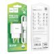 Set incarcator casa + cablu Lightning (iPhone) HOCO C106A, 2.1A/10.5W, albe