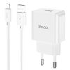 Set incarcator casa + cablu Lightning (iPhone) HOCO C106A, 2.1A/10.5W, albe