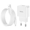 Set incarcator casa + cablu Lightning (iPhone) HOCO C106A, 2.1A/10.5W, albe
