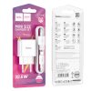 Set incarcator casa + cablu Type-C/Tip-C HOCO C106A, 2.1A/10.5W, albe