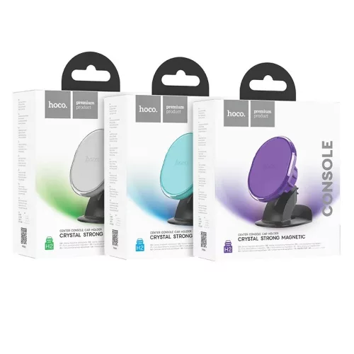 Suport auto magnetic Hoco H2, rotire la 360 de grade, negru/turcoaz