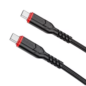   Cablu de date si incarcare Hoco X59, Type-C to Type-C, PD60W/3A, cablu impletit, 1 metru, rosu