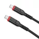 Cablu de date si incarcare Hoco X59, Type-C to Type-C, PD60W/3A, cablu impletit, 1 metru, rosu