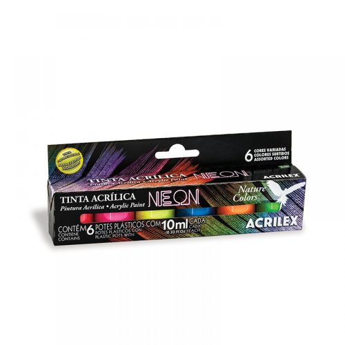 Acuarele Guase acrilice Acrilex Neon, 6 culori x 10 ml