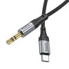 Cablu adaptor Type C to jack 3.5 mm AUX, HOCO UPA26, 1 metru, negru