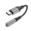 Cablu adaptor Type-C / USB-C Hoco LS36, audio, 12 cm, negru
