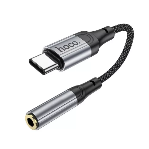 Cablu adaptor Type-C / USB-C Hoco LS36, audio, 12 cm, negru