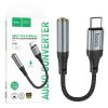 Cablu adaptor Type-C / USB-C Hoco LS36, audio, 12 cm, negru