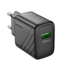   Incarcator casa Hoco CS21A, port USB Qualcomm 3.0 Quick Charge, 18W, negru