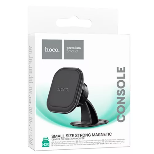 Suport auto magnetic Hoco H30, rotire la 360 de grade, prindere adeziva, negru