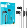 Casti audio cu microfon Hoco M124, conector jack 3.5 mm, cablu 1.2 m, negre