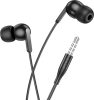 Casti audio cu microfon Hoco M124, conector jack 3.5 mm, cablu 1.2 m, negre