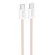 Cablu de date si incarcare Hoco X104, Type-C to Type-C, PD60W/3A, cablu impletit, 1 metru, roz