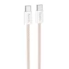Cablu de date si incarcare Hoco X104, Type-C to Type-C, PD60W/3A, cablu impletit, 2 metri, roz