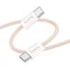 Cablu de date si incarcare Hoco X104, Type-C to Type-C, PD60W/3A, cablu impletit, 2 metri, roz