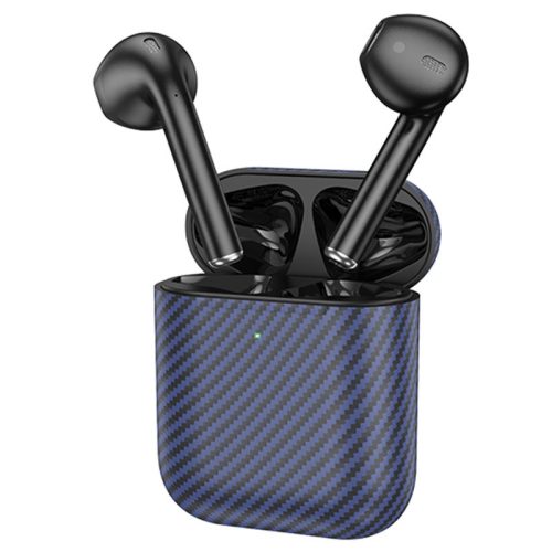 Casti Wireless Hoco EW41 Plus, Ear Buds, BT 5.3, In-Ear, 200h Stand-By Carbon Design, 350mAh, albastru