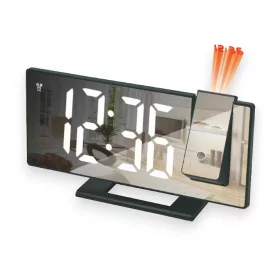   Ceas de masa DS-3618LP, afisaj alb si proiectie rosie, efect oglinda, alarma, temperatura