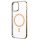 Husa Apple iPhone 12, Electroplated Magsafe TPU, transparenta cu marginii aurii