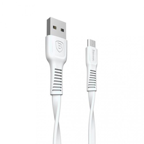 Cablu de date si incarcare MicroUSB Baseus Tough, 1 metru, 2A, alb