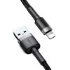 Cablu de date si incarcare Lightning (iPhone) BASEUS Cafule, 0.5 metri, negru