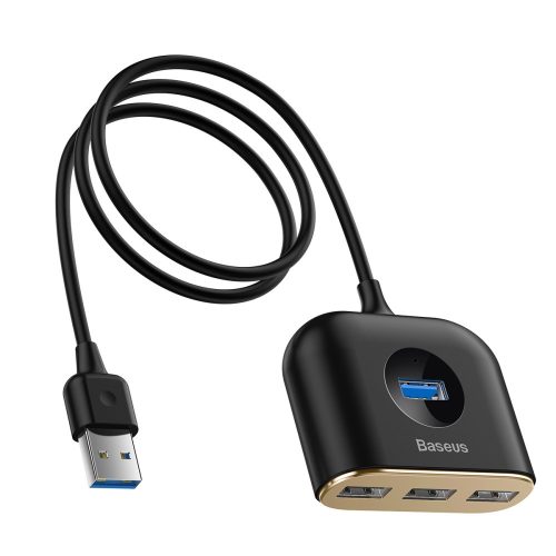 Adaptor Baseus HUB Square USB 3.0 la 4x USB, negru