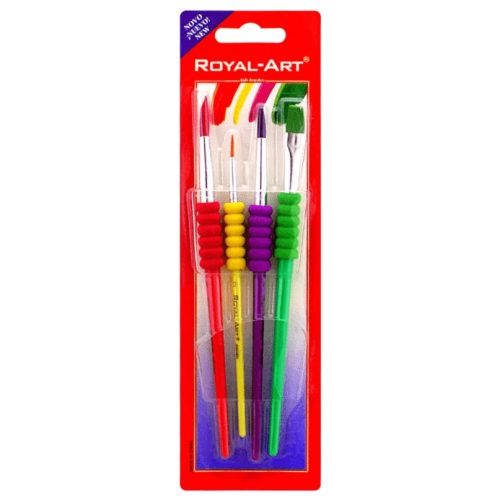 Set 4 pensule cu grip Royal-Art, diferite culori