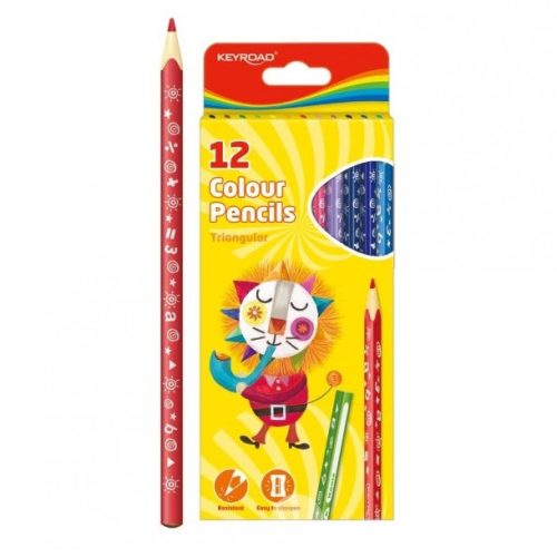 Set 12 creioane colorate Keyroad Traingular