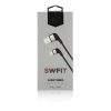 Cablu de date si incarcare Lightning (iPhone) Swift RCL-J100, conector la 90 grade, 1 metru, negru