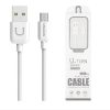 Cablu de date si incarcare MicroUSB USAMS US-SJ098, 1 metru, 2.1A, alb