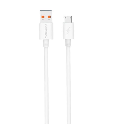 Cablu de date si incarcare USB to MicroUSB Pavareal DC79M, 1 metru, 5A, alb