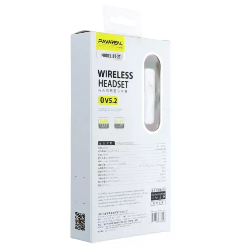 Casca Bluetooth V5.2 Pavareal BT27, handsfree, alba
