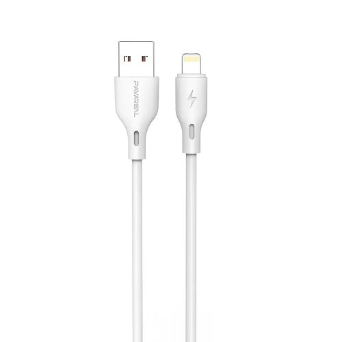Cablu de date si incarcare USB to Lightning (iPhone) Pavareal DC186I, 6A, 1 metru, alb