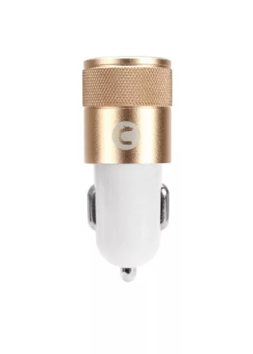 Incarcator auto Mocolo cu port USB, cablu MicroUSB inclus, 1A, alb/rose gold