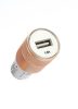 Incarcator auto Mocolo cu port USB, cablu MicroUSB inclus, 1A, alb/rose gold